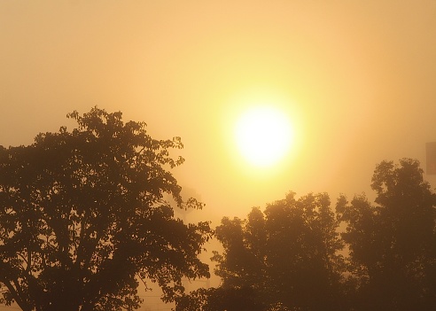 A foggy morning sunrise near Somerset, Pennsylvania