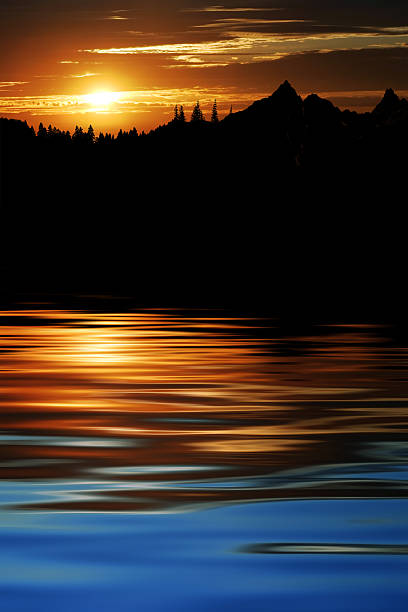 XXL mountain lake sunset