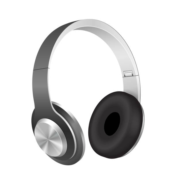 istock Earphones wireless electronic device. Style design modern earphones for listening music on player 1369204480