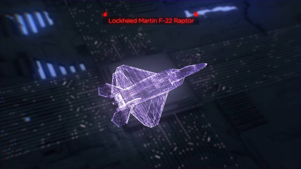 istock Lockheed Martin F-22 Raptor V2 model .Digital futuristic 3d model.Advanced Technology Concept Visualization: Circuit Board CPU Processor Microchip Starting Artificial Intelligence Digitalization of Neural Networking and Cloud Computing data. 1369204536