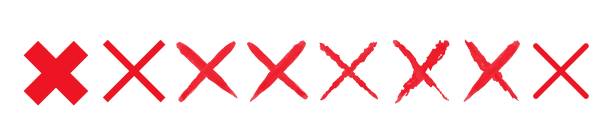 istock Cross icon. Set of red web icons cancel. Vector clipart isolated on white background. 1369204811