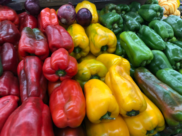 istock Green bell peppers, natural background 1369205014