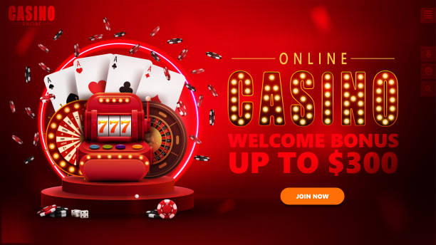 Online casino, red banner with button, red podium with slot machine, Casino Wheel Fortune, Roulette, poker chips, playing cards and neon ring on background Online casino, red banner with button, red podium with slot machine, Casino Wheel Fortune, Roulette, poker chips, playing cards and neon ring on background jackpot text stock illustrations