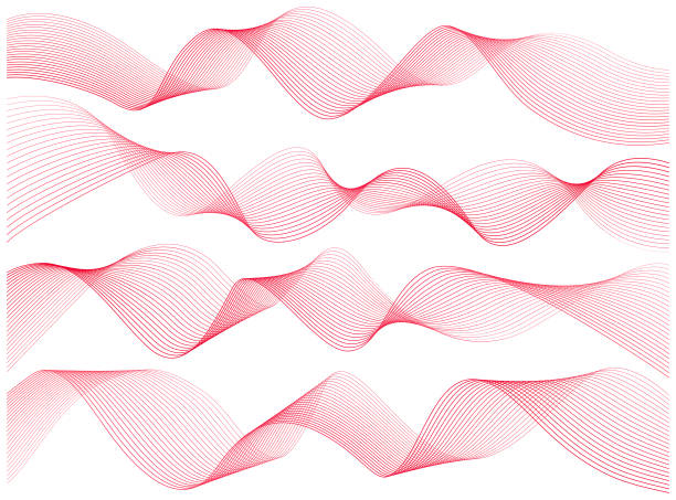 illustrazioni stock, clip art, cartoni animati e icone di tendenza di linee curve astratte - twisted light striped abstract