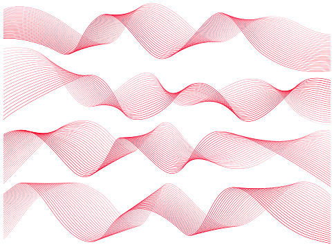 Set of vector abstract graphic wave patterns.