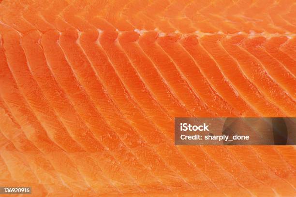 Salmon Fillet Closeup Stock Photo - Download Image Now - Salmon - Seafood, Pattern, Textured