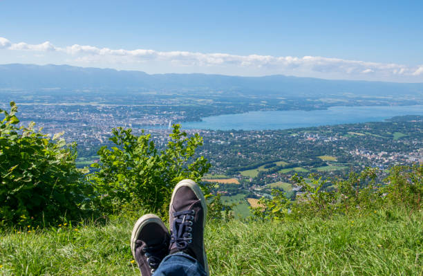 Enjoying panoramic view of Geneva