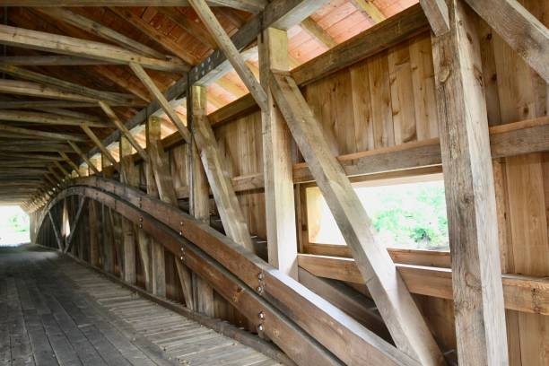 istock Wooden Insides Of A Covered Bridge 1369214776