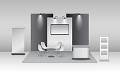 istock set of realistic trade exhibition stand or white blank exhibition kiosk or stand booth corporate commercial. eps vector 1369218714