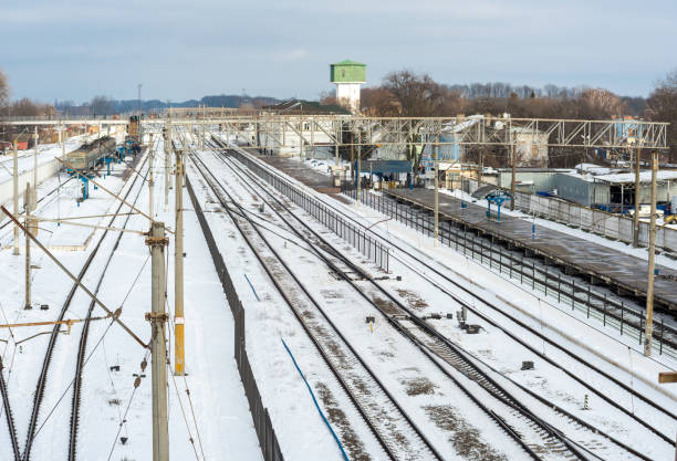 istock Railway station from above. Nizhyn 1369222078