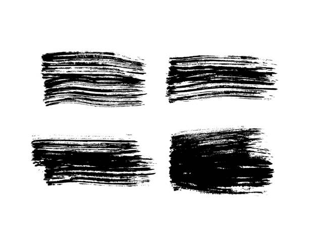 istock Set of black hand drawn brush strokes 1369225091