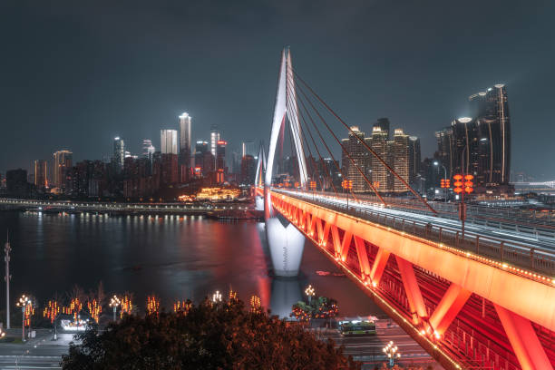 istock Night view of Chongqing Riverside 1369226733
