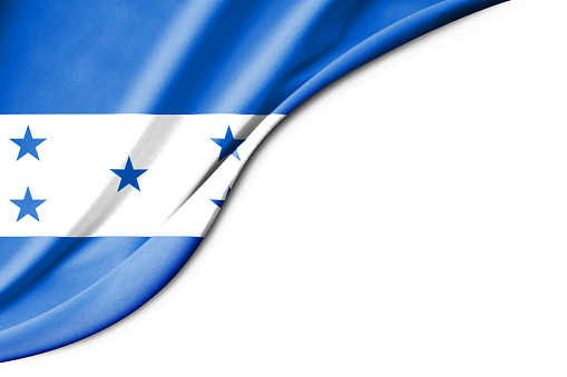 Honduras flag. 3d illustration. with white background space for text. Close-up view.
