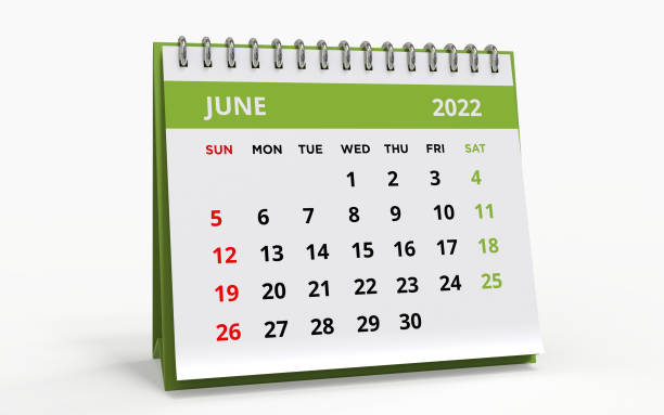 istock Standing Desk Calendar June 2022 green 1369226973