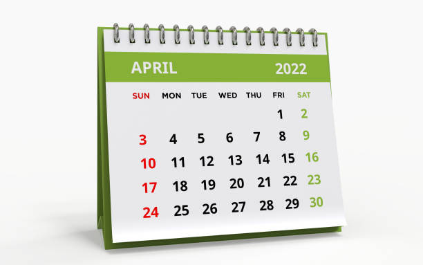 istock Standing Desk Calendar April 2022 green 1369226975