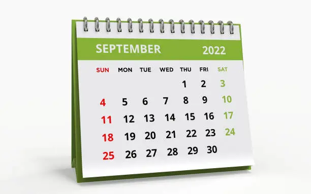 Photo of Standing Desk Calendar September 2022 green