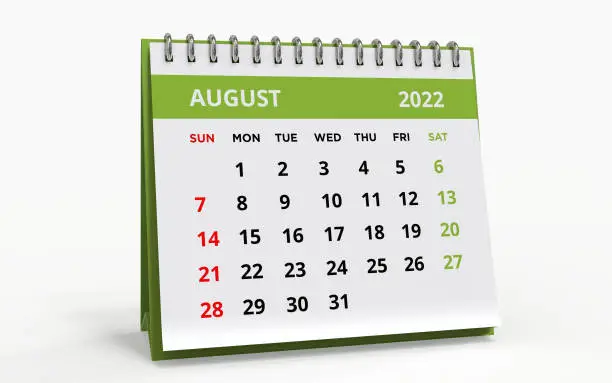 Photo of Standing Desk Calendar August 2022 green