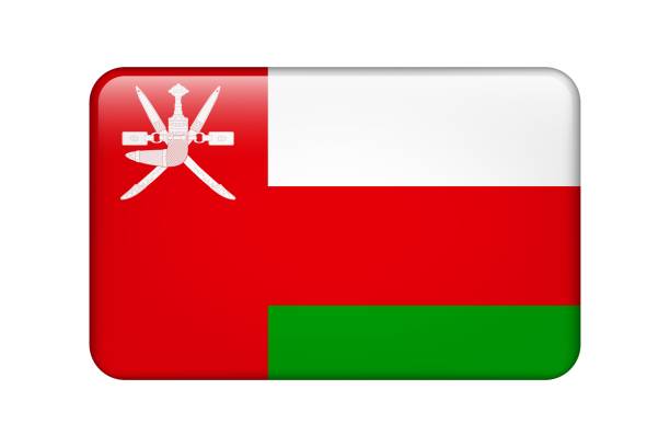 オマーマン国旗。ベクター アイコン。ウェブ、アプリ、ui用のガラスボタン。光沢のあるバナー。 - oman flag national flag symbol点のイラスト素材／クリップアート素材／マンガ素材／アイコン素材