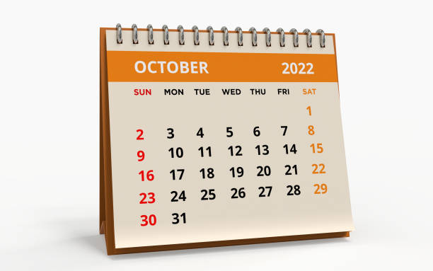 istock Standing Desk Calendar October 2022 1369230170