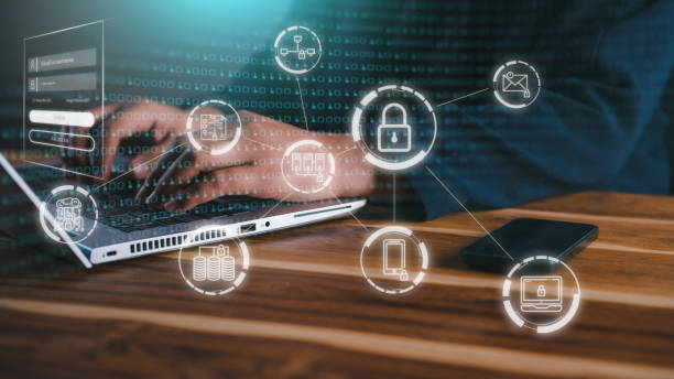 istock Technology Security Access and Data Privacy Login Protection Concept, Business Woman is Typing Key Secure Password Accessing on Technology Security With Laptop. Digital Data Network Web Connection 1369230591