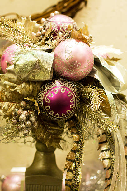 istock Metallic and Pink Christmas Arrangement 136923794