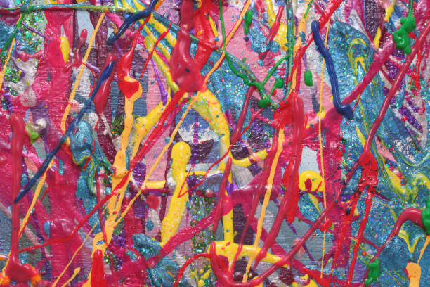 istock Hand Painted Background With Colorful Paint Textured Background 1369239547