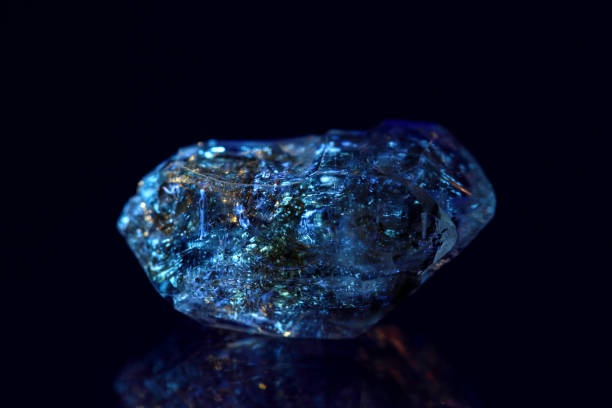 Beautiful fluorescence petroleum quartz stock photo