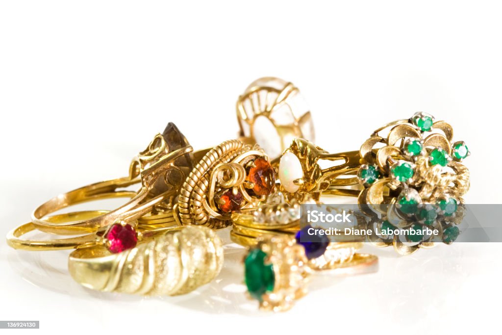 Sammlung von Vintage-Ringe - Lizenzfrei Schmuck Stock-Foto