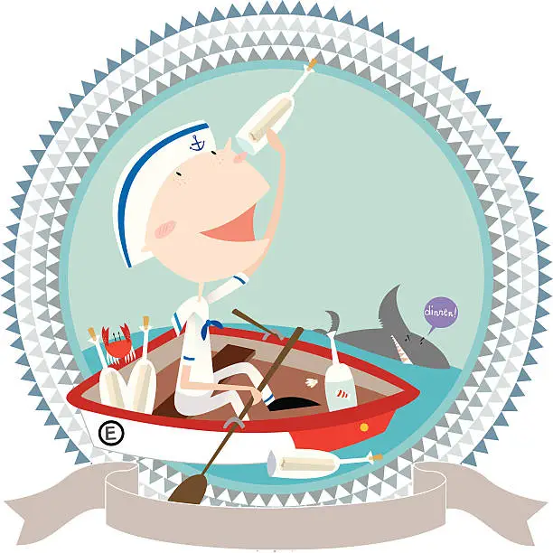 Vector illustration of i am sailing