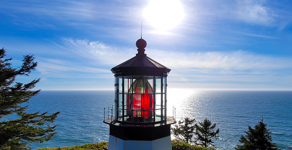 Oregon Short beach Rocks Cape Meares lighthouse