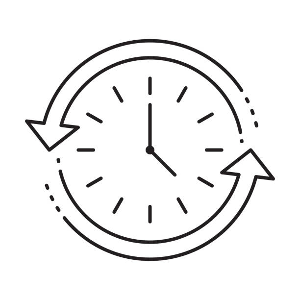 웹 사이트 디자인, 로고, 앱, ui에 대한 가동 중지 시간 아이콘 벡터입니다. 삽화, eps10 - uptime stock illustrations
