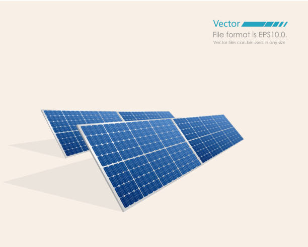 Solar panels vector art illustration