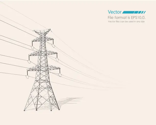 Vector illustration of Wire tower