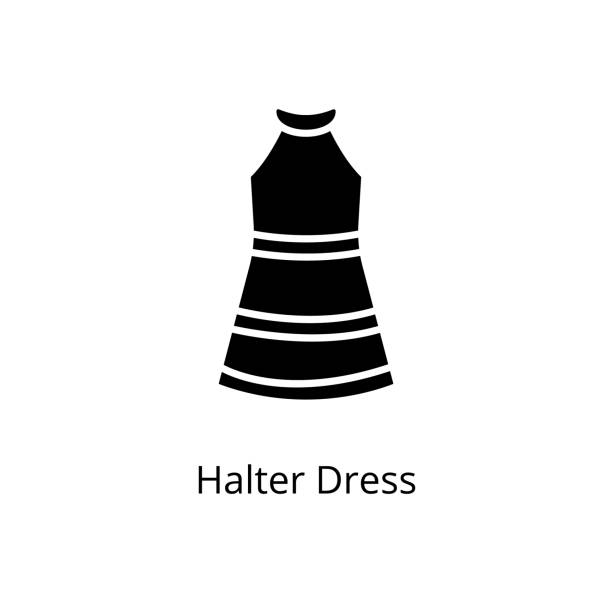 ikona sukienki halter w wektorze. logotyp - baby doll dress stock illustrations
