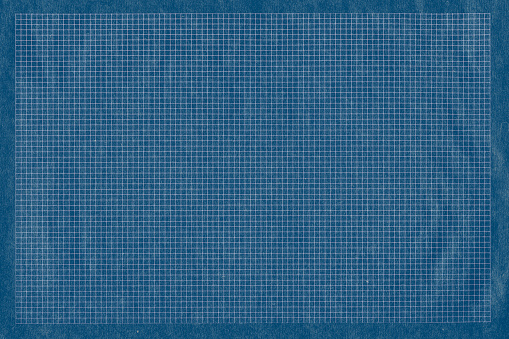 Graph Paper on Blue Blueprint Background