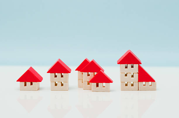 istock Toy houses in a row 136925781