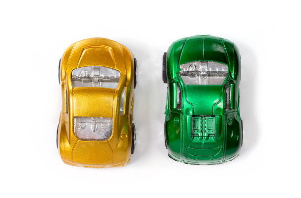 istock Toy cars on a white background. 1369259378