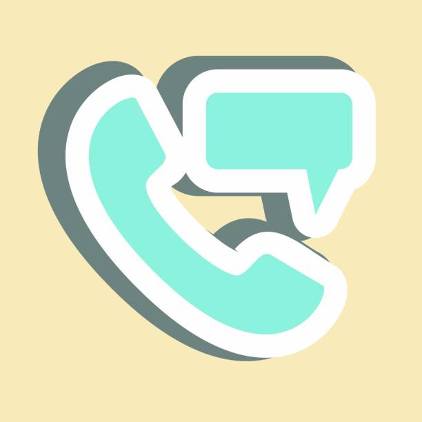 istock Sticker Perm Phone Massage - Color Mate Style - Simple illustration,Editable stroke 1369265982