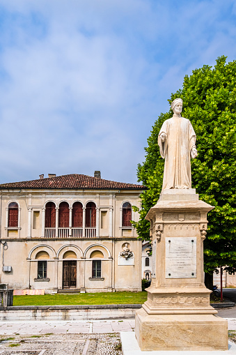 Monument to Vittorino da Feltre, work by Costantino Corti inaugurated in 1868 and located in the Piazza Maggiore in Feltre