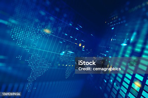 istock Data Technology Computer Generated Digital Currency and Exchange Stock Chart for Finance and Economy Display 1369269456
