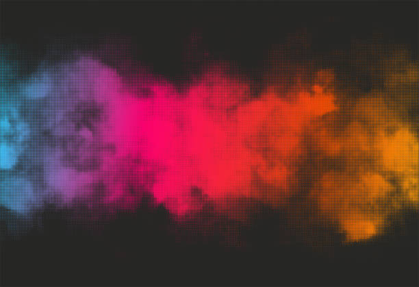 ilustrações de stock, clip art, desenhos animados e ícones de abstract vector halftone smoke design - colors color image exploding fog