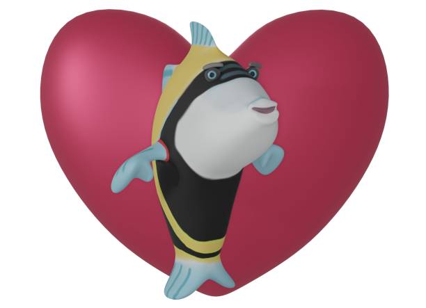 istock Fish and Heart and white background 1369272063
