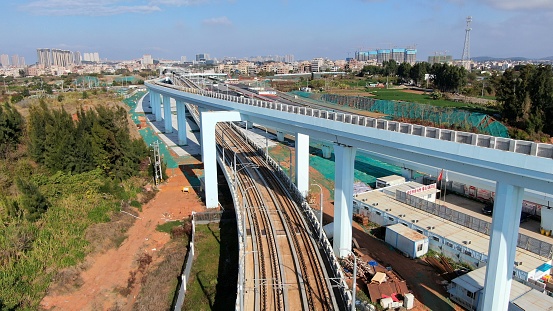 A railway viaduct under construction