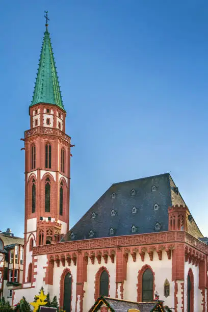 Old St Nicholas Church in Frankfurt, Germany, is a medieval Lutheran church