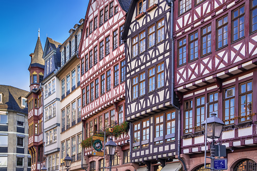 Historical houses on Romerberg square, Frankfurt, Germany