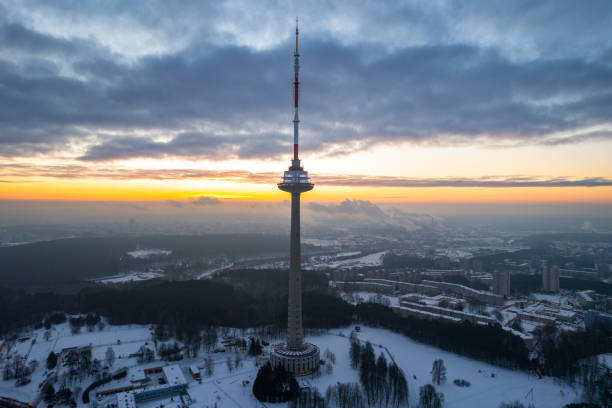 istock Sunrise view Vilnius TV Tower 1369280833