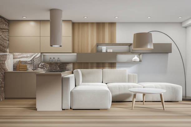 istock White and beige living room kitchen combo 1369282739