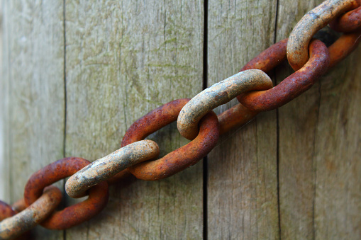 Rusty Log Old Rusty Chain And Log Closeup Background Texture Stock Photo ...