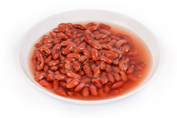 Kidney beans, butter beans and edamame beans with sweetcorn and grilled red peppers in a mint vinaigrette, vegetarian food