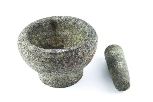 istock Granite pestle and mortar isolated on a white background. 1369285664